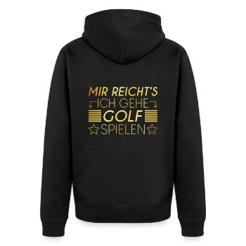 Golf Spruch - Unisex Premium Bio Zip Hoodie - Schwarz - Hinten - Nico (187cm)