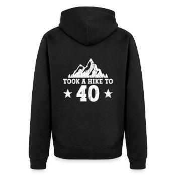 Randonnée 40ème anniversaire Randonneurs 40 ans en plein air - Veste à capuche bio Premium Unisexe - noir - Dos - Nico (187cm)