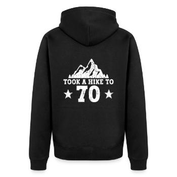 Randonnée 70e anniversaire Randonneurs 70 ans en plein air - Veste à capuche bio Premium Unisexe - noir - Dos - Nico (187cm)