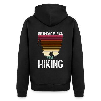 Wandern 20. Geburtstag Wanderer 20 Jahre Outdoor - Unisex Premium Bio Zip Hoodie - Schwarz - Hinten - Nico (187cm)