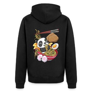 Kawaii Panda Bear Ramen Noodles Anime Amateurs - Veste à capuche bio Premium Unisexe - noir - Dos - Nico (187cm)