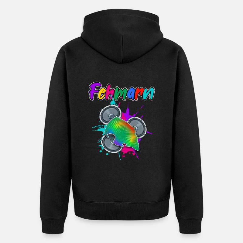Fehmarn Beat - Unisex Premium Bio Zip Hoodie - Schwarz