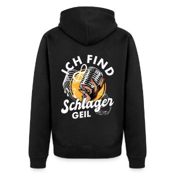 Volksmusik Party Dorffest Ouftit Deutsche Schlager - Unisex Premium Bio Zip Hoodie - Schwarz - Hinten - Nico (187cm)