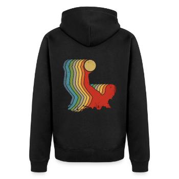 Retro Wasserball Vintage Wassersport - Unisex Premium Bio Zip Hoodie - Schwarz - Hinten - Nico (187cm)