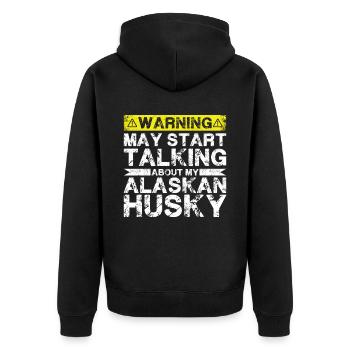 Parlez de Alaskan Husky - Veste à capuche bio Premium Unisexe - noir - Dos - Nico (187cm)