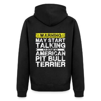 Apropos American Pit Bull Terrier - Unisex Premium Bio Zip Hoodie - Schwarz - Hinten - Nico (187cm)