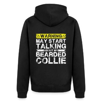 En parlant de Bearded Collie - Veste à capuche bio Premium Unisexe - noir - Dos - Nico (187cm)