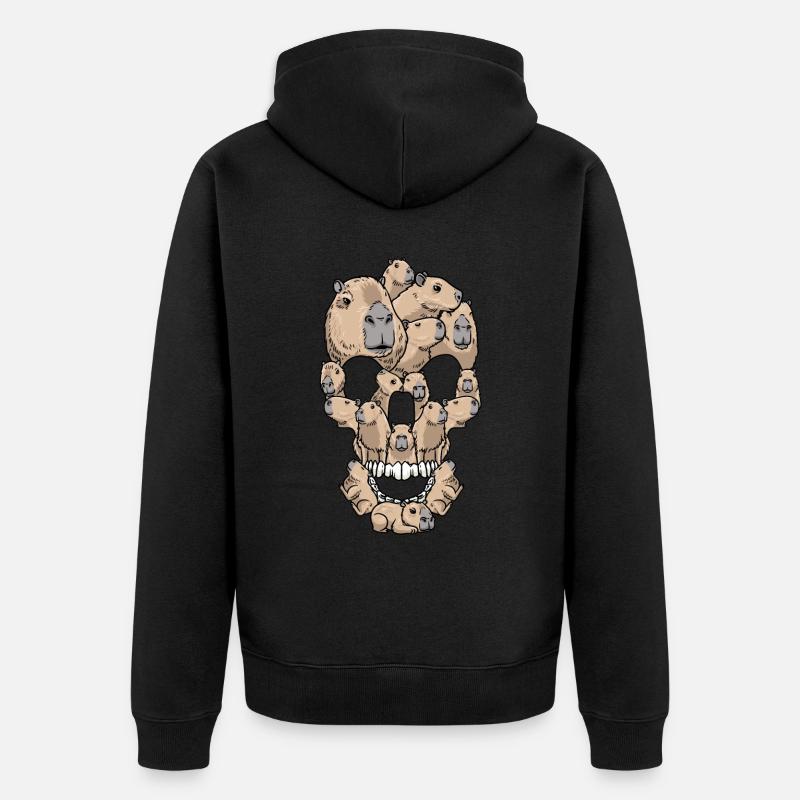 Capybara Crâne Capybara - Veste à capuche bio Premium Unisexe - noir
