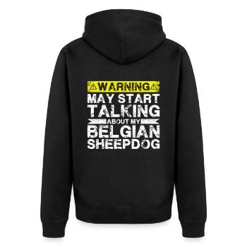 En parlant de berger belge - Veste à capuche bio Premium Unisexe - noir - Dos - Nico (187cm)