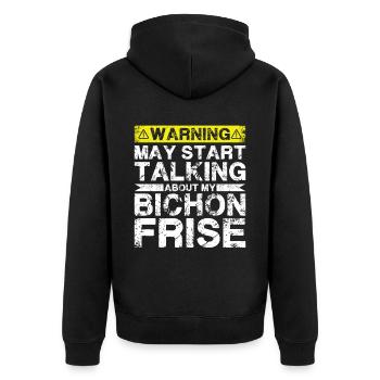 Parlez de Bichon Frise - Veste à capuche bio Premium Unisexe - noir - Dos - Nico (187cm)