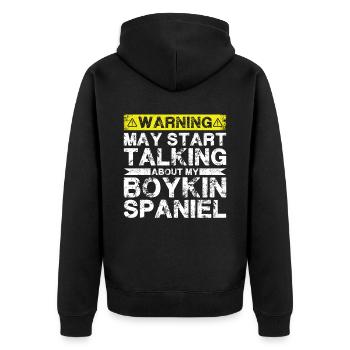 Speaking of Boykin spaniels - Unisex Premium Organic Zip Hoodie - black - Back - Nico (187cm)