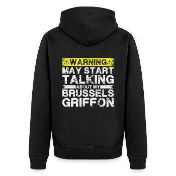 En parlant de Brussels Griffon - Veste à capuche bio Premium Unisexe - noir - Dos - Nico (187cm)