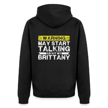 Apropos Bretagne - Unisex Premium Bio Zip Hoodie - Schwarz - Hinten - Nico (187cm)