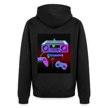 Vaporwave Aesthetic Retro Gaming Console - Veste à capuche bio Premium Unisexe - noir - Dos - Nico (187cm)