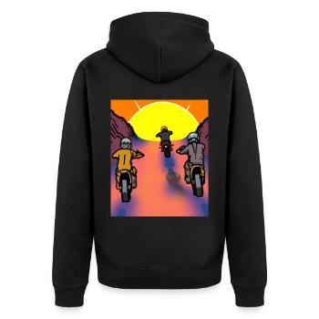 Vaporwave Esthétique Sunset Mountains - Veste à capuche bio Premium Unisexe - noir - Dos - Nico (187cm)