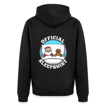 Official sleepshirt christmas - Unisex Premium Bio Zip Hoodie - Schwarz - Hinten - Nico (187cm)