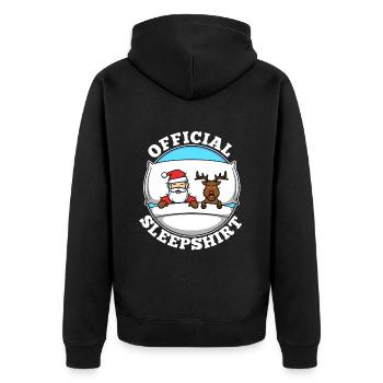 Official sleepshirt christmas - Unisex Premium Bio Zip Hoodie - Schwarz - Hinten - Nico (187cm)