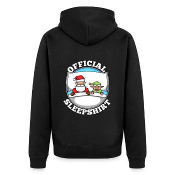 Official sleepshirt christmas - Unisex Premium Bio Zip Hoodie - Schwarz - Hinten - Nico (187cm)