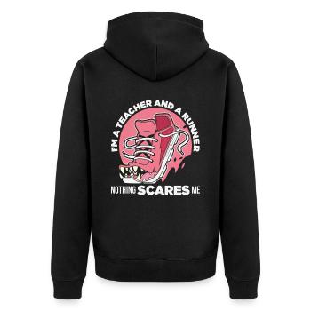 Je suis un enseignant et un coureur Rien ne me fait peur - Veste à capuche bio Premium Unisexe - noir - Dos - Nico (187cm)
