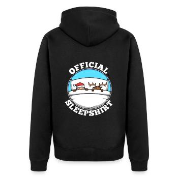 Official sleepshirt christmas - Unisex Premium Bio Zip Hoodie - Schwarz - Hinten - Nico (187cm)