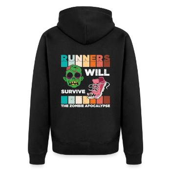 Les coureurs survivront au zombie Apocalypse Zombie - Veste à capuche bio Premium Unisexe - noir - Dos - Nico (187cm)