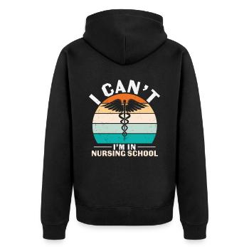Je ne peux pas être dans une école d’infirmières Citations - Veste à capuche bio Premium Unisexe - noir - Dos - Nico (187cm)