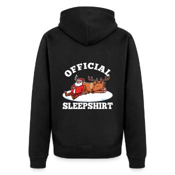 Official sleepshirt christmas - Unisex Premium Bio Zip Hoodie - Schwarz - Hinten - Nico (187cm)
