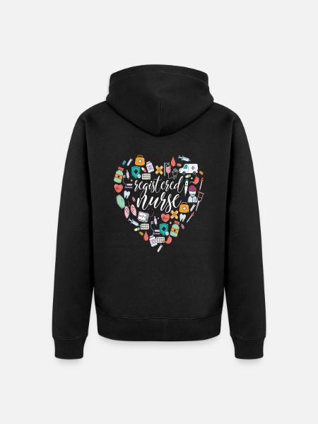 Registered Nurse Nursing Quotes - Unisex Premium Organic Zip Hoodie - black