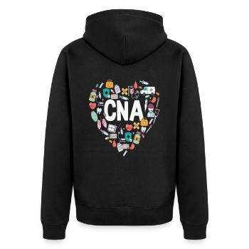 C N A Citations médicales - Veste à capuche bio Premium Unisexe - noir - Dos - Nico (187cm)