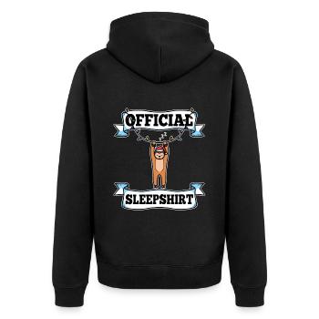 Official sleepshirt christmas - Unisex Premium Bio Zip Hoodie - Schwarz - Hinten - Nico (187cm)
