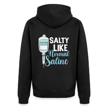 Salé comme une saline normale Vintage - Veste à capuche bio Premium Unisexe - noir - Dos - Nico (187cm)