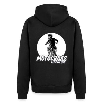 Motocross / Enduro / Freestyle mx / Dirtbike rétro - Veste à capuche bio Premium Unisexe - noir - Dos - Nico (187cm)