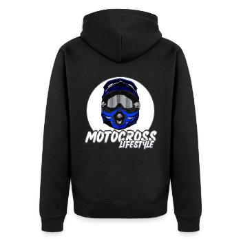 Motocross / Enduro / Freestyle mx / Dirtbike rétro - Veste à capuche bio Premium Unisexe - noir - Dos - Nico (187cm)