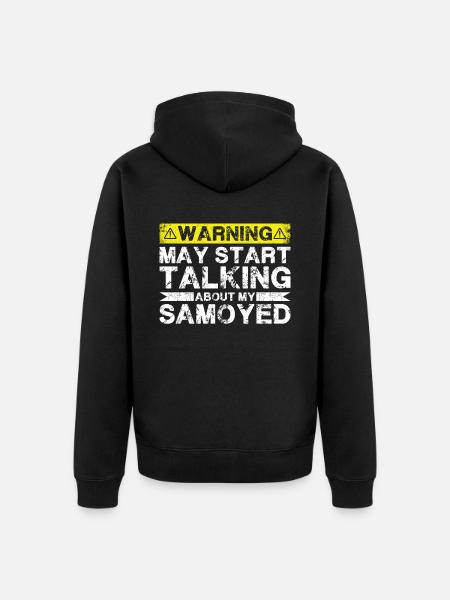 Talk about Samoyed - Unisex Premium Organic Zip Hoodie - black