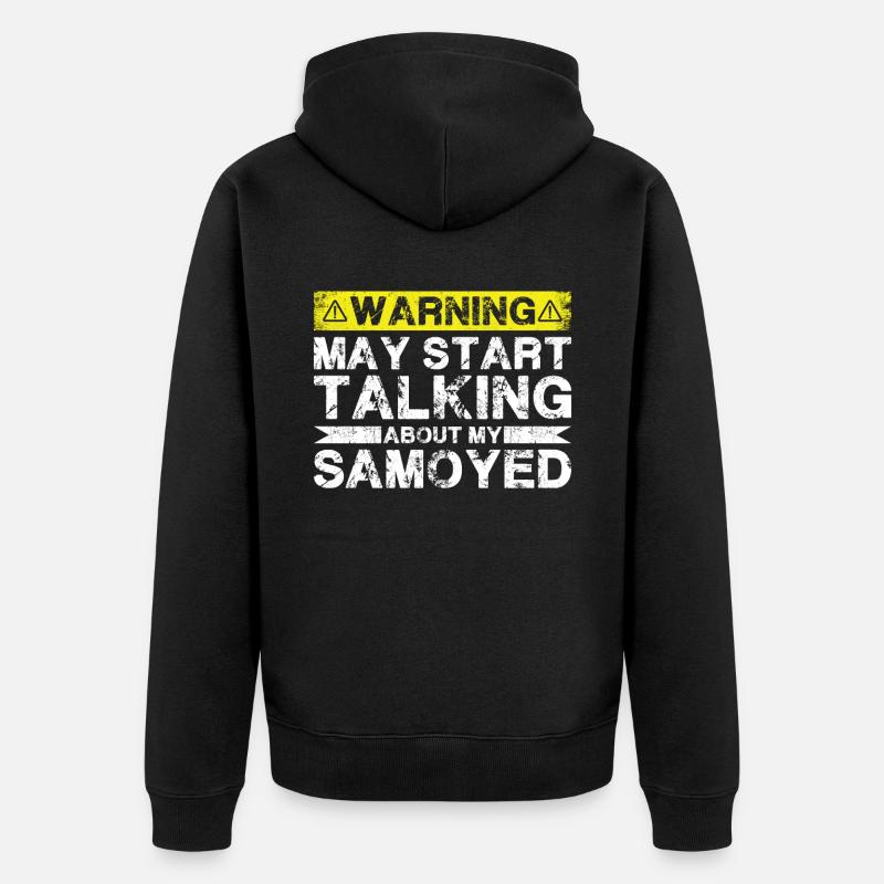 Über Samoyed Sprechen - Unisex Premium Bio Zip Hoodie - Schwarz