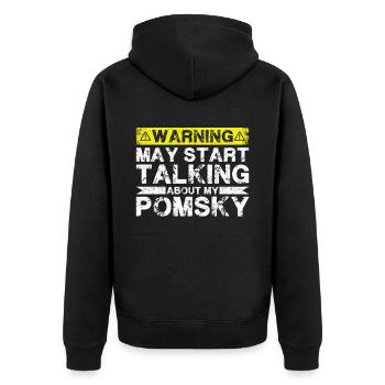 Speaking of Pomsky - Unisex Premium Organic Zip Hoodie - black - Back - Nico (187cm)