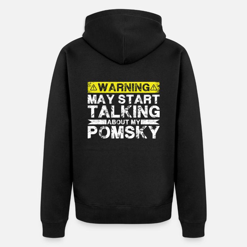 Apropos Pomsky - Unisex Premium Bio Zip Hoodie - Schwarz