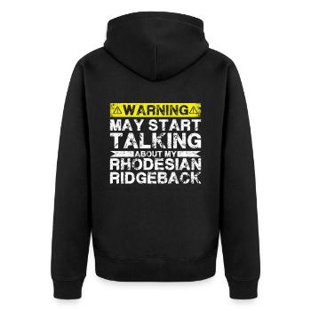 En parlant de Rhodesian Ridgeback - Veste à capuche bio Premium Unisexe - noir - Dos - Nico (187cm)