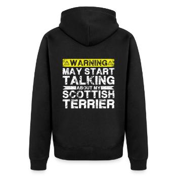 Speaking of Scottish Terrier - Unisex Premium Organic Zip Hoodie - black - Back - Nico (187cm)