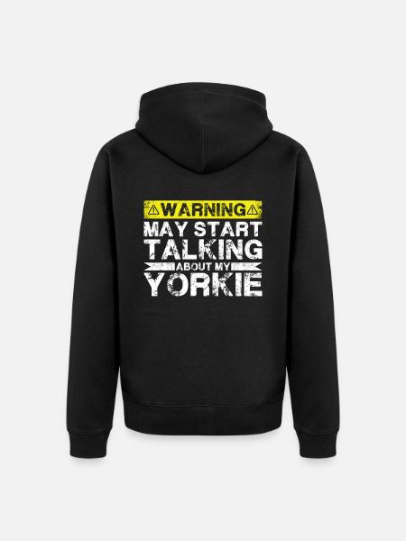 Talk about Yorkie - Unisex Premium Organic Zip Hoodie - black