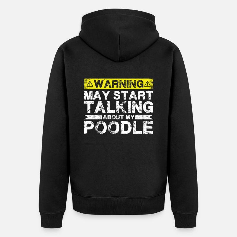 Über Pudel Sprechen - Unisex Premium Bio Zip Hoodie - Schwarz