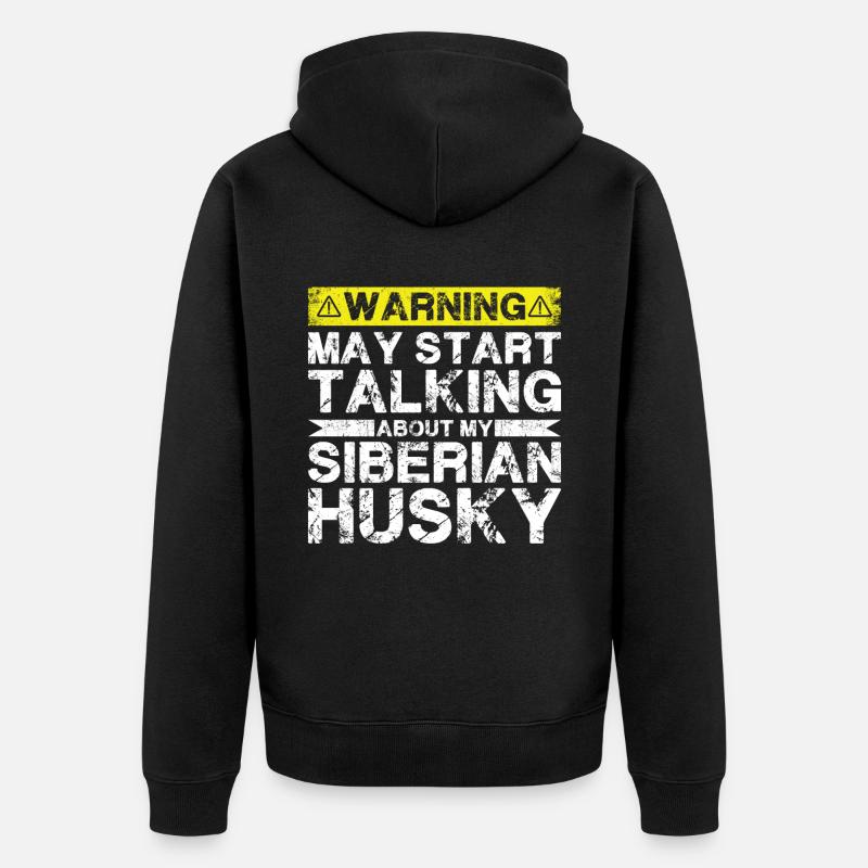 Parlez de Husky sibérien - Veste à capuche bio Premium Unisexe - noir
