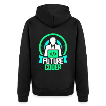 Zukünftiger Coder Coding Programmierer Code - Unisex Premium Bio Zip Hoodie - Schwarz - Hinten - Nico (187cm)