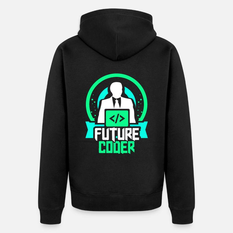 Zukünftiger Coder Coding Programmierer Code - Unisex Premium Bio Zip Hoodie - Schwarz