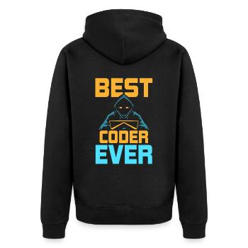 Meilleur programmeur de code de code de tous les temps - Veste à capuche bio Premium Unisexe - noir - Dos - Nico (187cm)