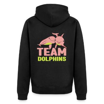 Team Dolphins Dolphin Lover Dolphin Dolphin - Unisex Premium Organic Zip Hoodie - black - Back - Nico (187cm)