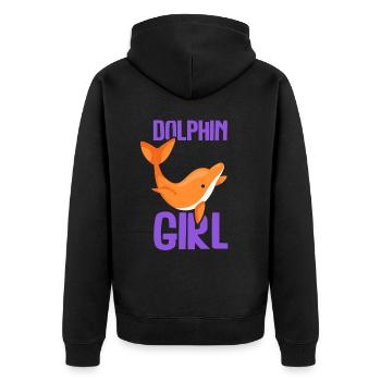 Dolphin Girl Lover Dolphin Dolphins Dolphins - Unisex Premium Organic Zip Hoodie - black - Back - Nico (187cm)