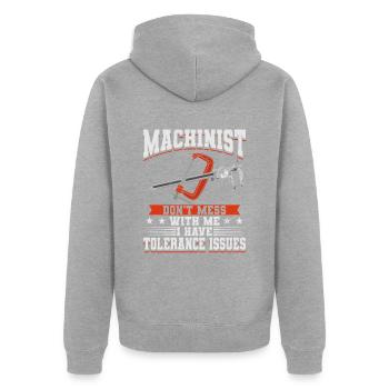 Machines de machiniste - Veste à capuche bio Premium Unisexe - gris chiné - Dos - Nico (187cm)