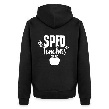 Enseignante en éducation de l’enfance en difficulté Profession de l’éducation de l’enfance en difficulté - Veste à capuche bio Premium Unisexe - noir - Dos - Nico (187cm)