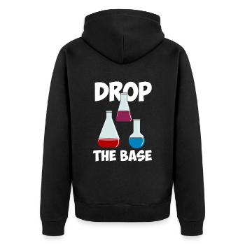 Drop The Base Science - Unisex Premium Organic Zip Hoodie - black - Back - Nico (187cm)
